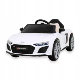   Audi R8 Električni Automobil za Djecu Bijeli + Daljinski Upravljač + EVA Kola + MP3 LED