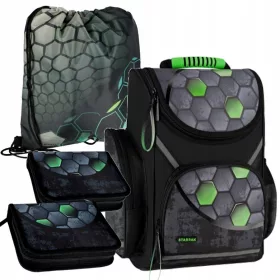 Nogometni školski set crno-zeleni za dječake