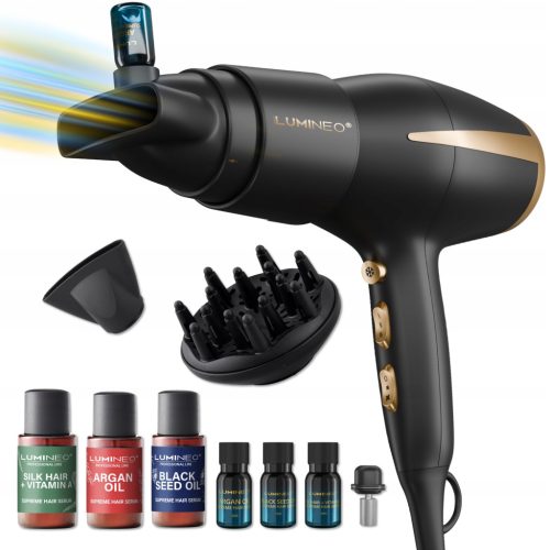 Sušilica za kosu Lumineo Pro 2400W 5u1 ionizacijski uljni difuzor 3x serum