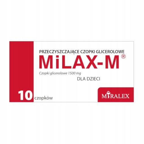 Milax-M 1500 mg, glicerol čepići za djecu, 10 kom.