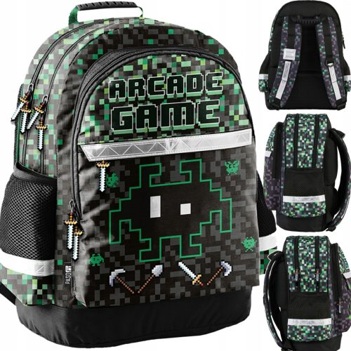 GAMER ŠKOLSKI RUKSAK ZA DJEČAKE PIXELS ZA OSNOVNU ŠKOLU PASO GAMING GAME