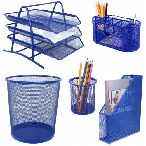 Organizator za stol, set uredskog materijala Net, plavi
