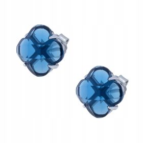 Srebrne naušnice s prirodnim kamenom London Topaz - pr. 925