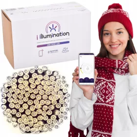   Vanjske božićne lampice za jelku 500 LED, bijele, upravljane telefonom