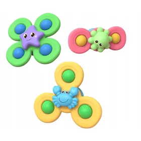    Fidget Spinner s vakuumskom čašicom, senzorna igračka za kupanje - životinje Oc