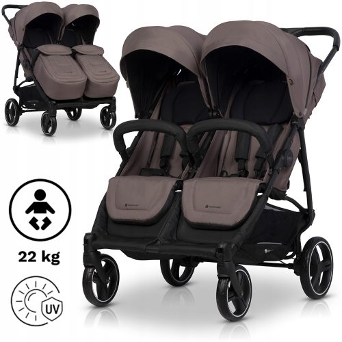 Euro-Cart Kolica za Blizance Doblo sa Velikim Kotačima i Vrećama za Spavanje od Folije