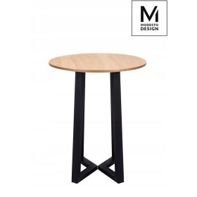 Stol MODESTO TAVOLO FI 60 hrast 72 cm crni