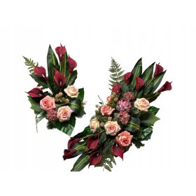   Set za groblje s bocom KALLA, buket za vazu, kompozicija od ruža