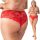 Stringi od punog čipke s visokim strukom PLUS SIZE fenomen crvene 42/44
