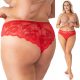 Stringi od punog čipke s visokim strukom PLUS SIZE fenomen crvene 42/44