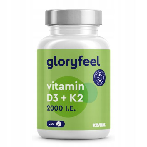 Tablete Vitamina D3 + K2 od gloryfeel - 200 tableta, 6-mjesečna zaliha