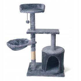 Visoki drapak za mačke s dva odstranjiva igračke na užetu