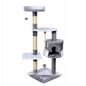 Visoki stup za grebanje s kućicom za mačke