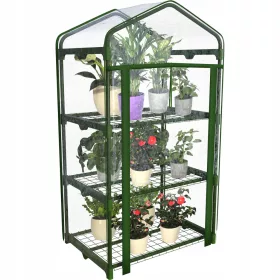   Mini staklenik za balkon s tri police od prozirne folije 125x69x49cm