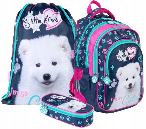 Ruksak za školu sa više odjeljaka Dog St Majewski Multicolor 22 l + 2 dodatna proizvoda