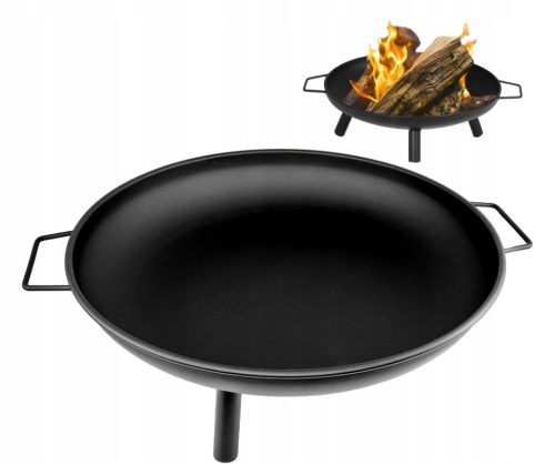  VELIKI VRTNI KAMIN GRIL POSUDA ZA LOGORSKU VATRU 60 cm ČELIK CRNI