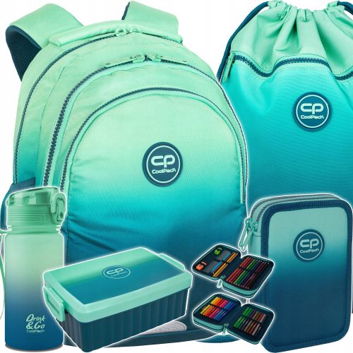 CoolPack školski ruksak s više odjeljaka Gradient Blue Lagoon 21 l + 4 dodatna proizvoda