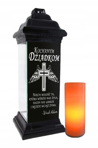 Svjetiljka s crnom postoljem za svijeće, gravurom i personalizacijom