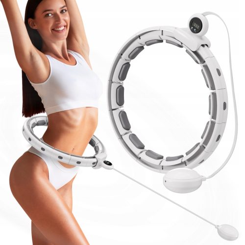 Hula Hoop s masažnim kuglicama Athler Emu 50 60 - 114 cm bijeli