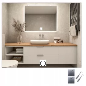    LED OGLEDALO 110x90 cm TOUCH LED S DODIRNIM PREKIDAČEM FREESIA