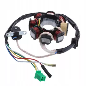 Magneto stator coil assembly for 1 piece