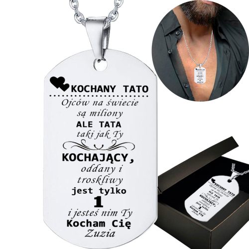 Naszyjnik za tatu s personaliziranom pločicom
