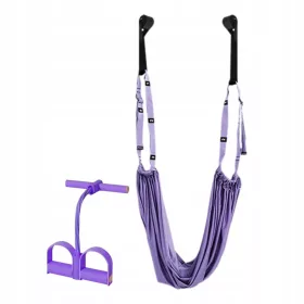    Aerial Yoga Stretching Gym Inversion Exercise Fitness Yoga Purple Set B