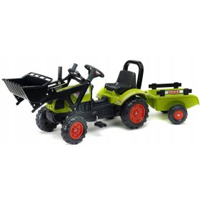    FALK Green Claas traktor s prikolicom i žlicom s pedalom 2 godine