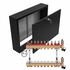   Razdjelnik za podno grijanje 10 SEKCIJA + PRIKLJUČCI + KUTIJA ZA NADZOR