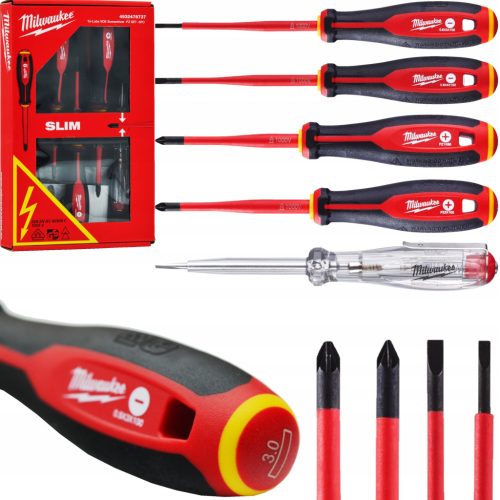 Električarski set odvijača Milwaukee VDE PZ SL ispitivanje napona 5 komada