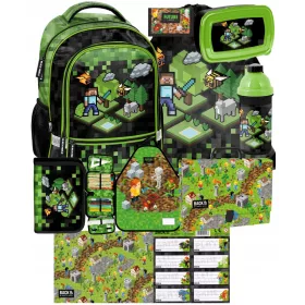   Set za školu Minecraft Pixele - Rukavac, Piórník, Worek, Bidon, Školski pribor