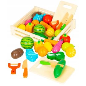  Dječje drvene igračke za rezanje hrane - Set sa 17 elemenata