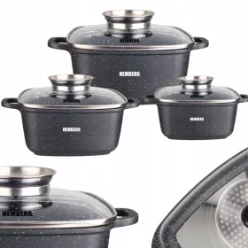  SET POSUDA MARMOR POTS SET INDUKCIJA PLIN