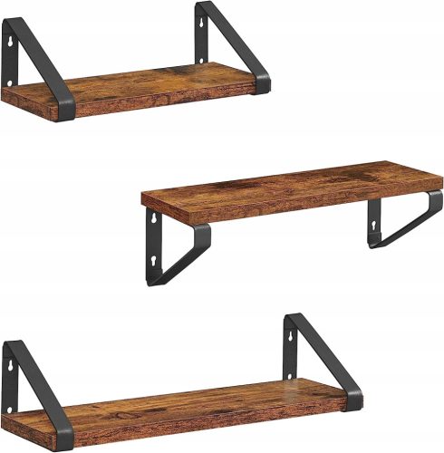Visoka polica od iverala Vasagle 40 x 12 cm u nijansama smeđe