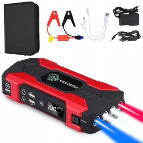   BOOSTER POWER BANK CAR JUMP STARTER TORCH MŁOTEK KABLE ZESTAW 10000MAH