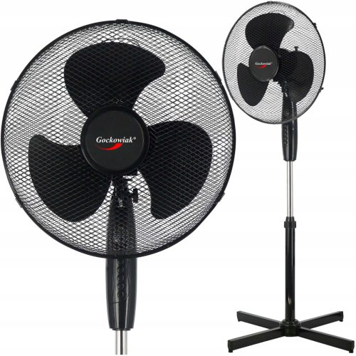  STOJEĆI VENTILATOR PODNI VENTILATOR CRNI SNAŽAN TIHI VELIKI 3 NAČINA 40 cm