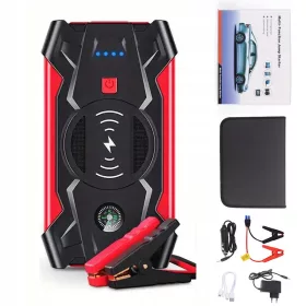   Startni uređaj za vozila Booster Starter - 20AH Powerbank s LED svjetiljkom i bežičnim punjenjem. Ovaj svestrani uređaj je idealan za pokretanje benzinskih i dizelskih vozila do 12V, 6.0L i 4.0L. Sa s
