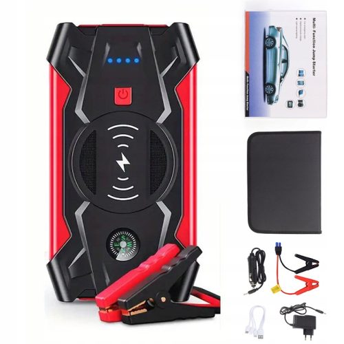 Startni uređaj za vozila Booster Starter - 20AH Powerbank s LED svjetiljkom i bežičnim punjenjem. Ovaj svestrani uređaj je idealan za pokretanje benzinskih i dizelskih vozila do 12V, 6.0L i 4.0L. Sa s