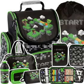   KOLSKI RUKSAK ZA 1. RAZRED ZA LJUBITELJE PIXEL IGRICA XXL KOMPLET