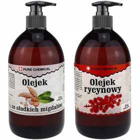   OLEJ OD SLATKOG BADEMA I RICINUSOVO ULJE + DOZATOR 500ml 0,5l