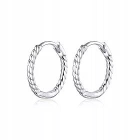 arobne srebrne naušnice s pletenim prstenima S925