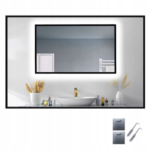  LED OGLEDALO COB 480 LED/1m U CRNOM ALUMINIJSKOM OKVIRU LOFT 120x60 cm