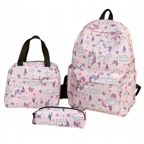 Unicorn School Backpack Set for Girls