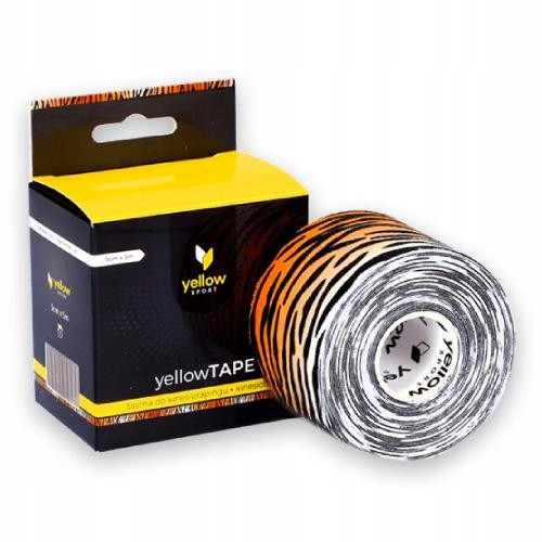 YellowTAPE Kinesiotaping traka 5cm x 5m, narančasta s tigrastim uzorkom