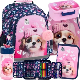   kolski ruksak s pompom za djevojčice Derform Cleo i Frank Piesek