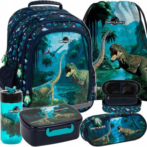 Ruksak za osnovnu školu Derform Dinozaurski set za dječake