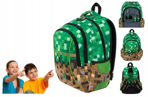 PLECAK ZA ŠKOLU INSPIRIRAN MINECRAFTOM ZA UČENIKE 1.-3. RAZREDA