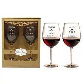    Gravirane čaše za vino poklon ZA VJENČANJE GODIŠNJICA VJENČANJA 440 ML