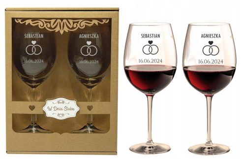  Gravirane čaše za vino poklon ZA VJENČANJE GODIŠNJICA VJENČANJA 440 ML