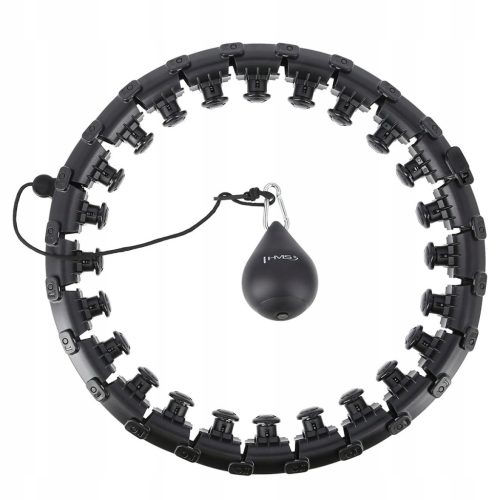 HMS Hula Hoop Koło Odchudzające Black z Wypustkami i Utegiem 51 cm - Crna